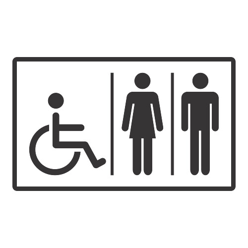 Adesivo Banheiro Cadeirante / Preto