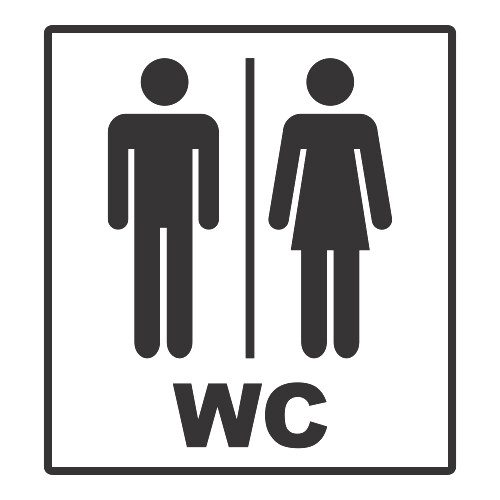 Adesivo Banheiro WC / Preto