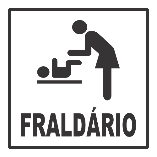 Adesivo Banheiro Fraldário / Preto