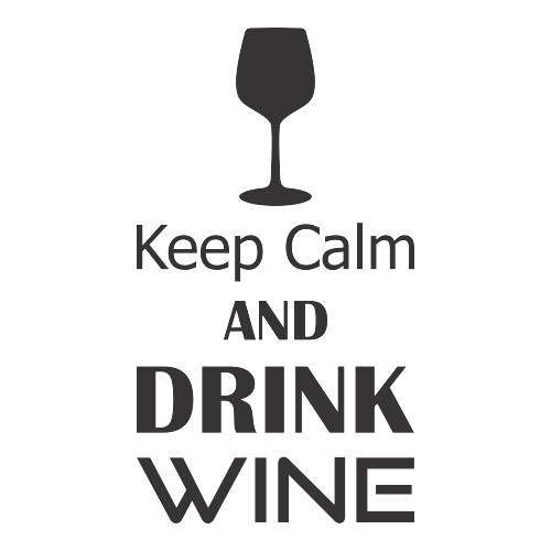 Adesivo Keep Calm And Drink Wine / Preto