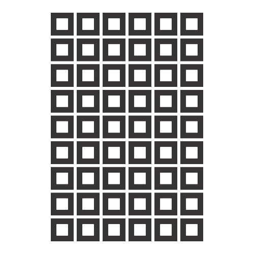 Adesivo Cartela de Quadrados Vazados / Preto
