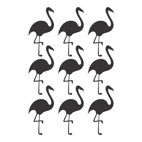Adesivo Cartela de Flamingo / Preto