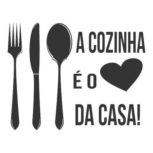 Adesivo A Cozinha É O Coração Da Casa! / Preto