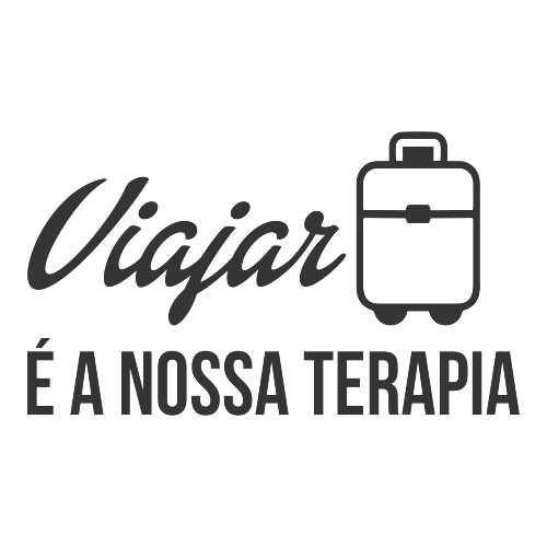Adesivo Viajar É A NossaTerapia / Preto