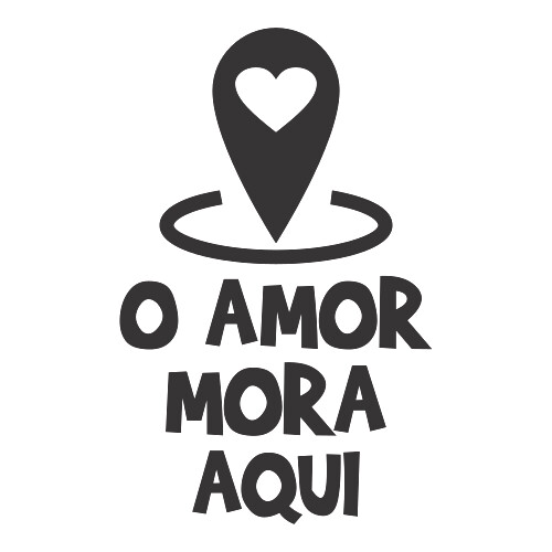 Adesivo O Amor Mora Aqui / Preto