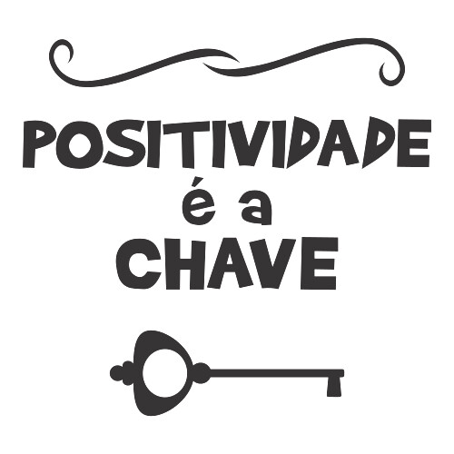 Adesivo Positividade É A Chave / Preto