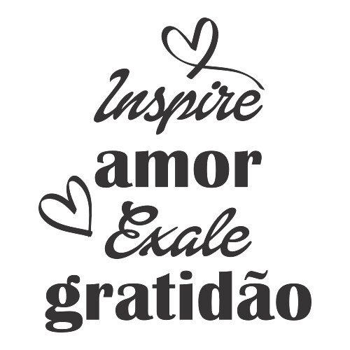 Adesivo Inspire Amor Exale Gratidão / Preto