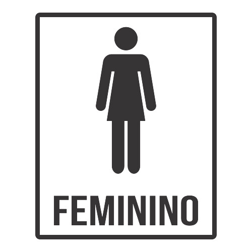 Adesivo Banheiro Feminino / Preto